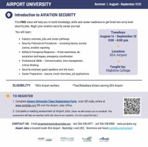 Airport University Summer 2026 Aviation Security Flyer