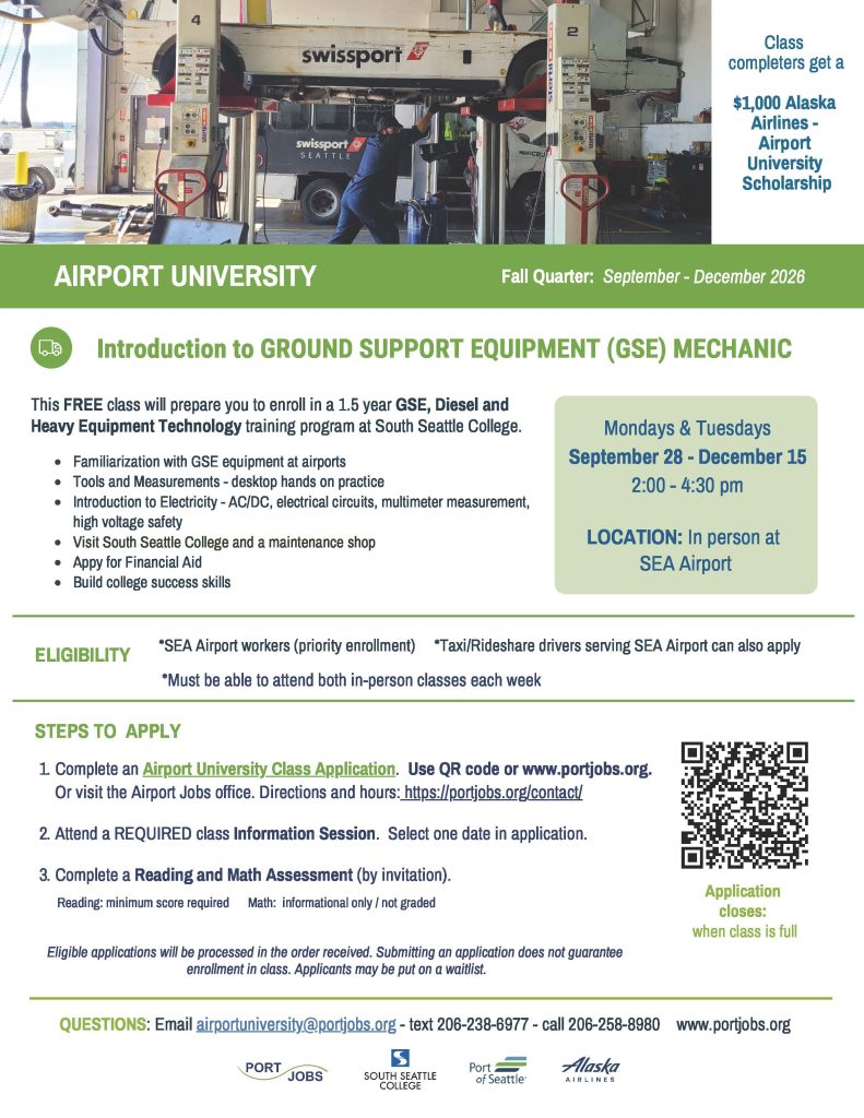 Intro to GSE Mechanic-Fall2026 AU Fall 2026 Flyer SEA Airport
